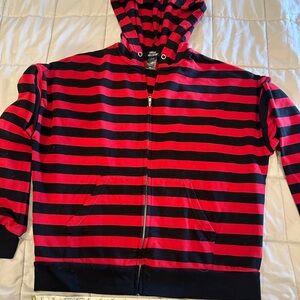 Bold Striped Red and Black Hoodie